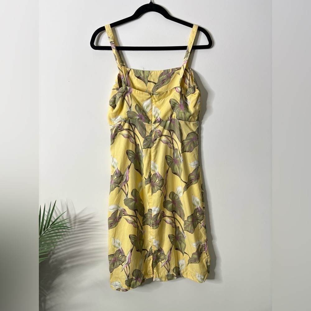 Patagonia Pataloha Vintage 2003 Tropical Yellow Floral Sleeveless Tencel Dress - Picture 3 of 5